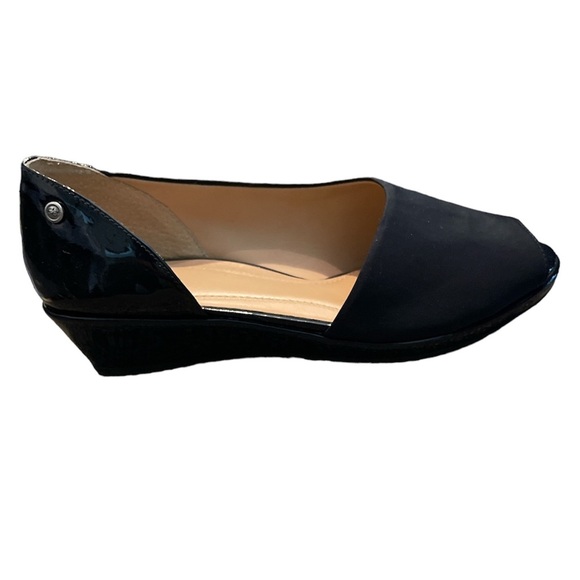 EUC Nurture Slip On Loreleie Open Toe Black Wedge Shoe Size 8.5M - Picture 4 of 8